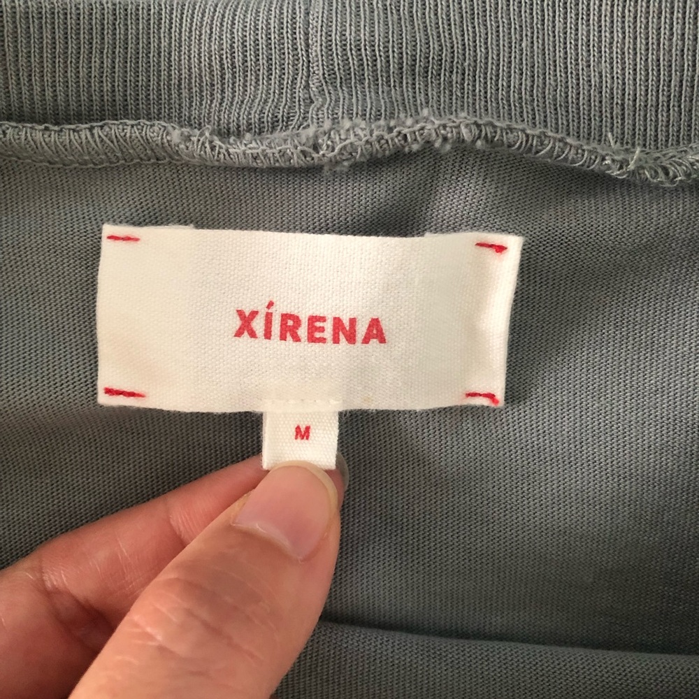 XiRENA Women’s Top Size M Blouson Sleeve Loose Fit Boxy Oversized Gray Green USA - Picture 10 of 14